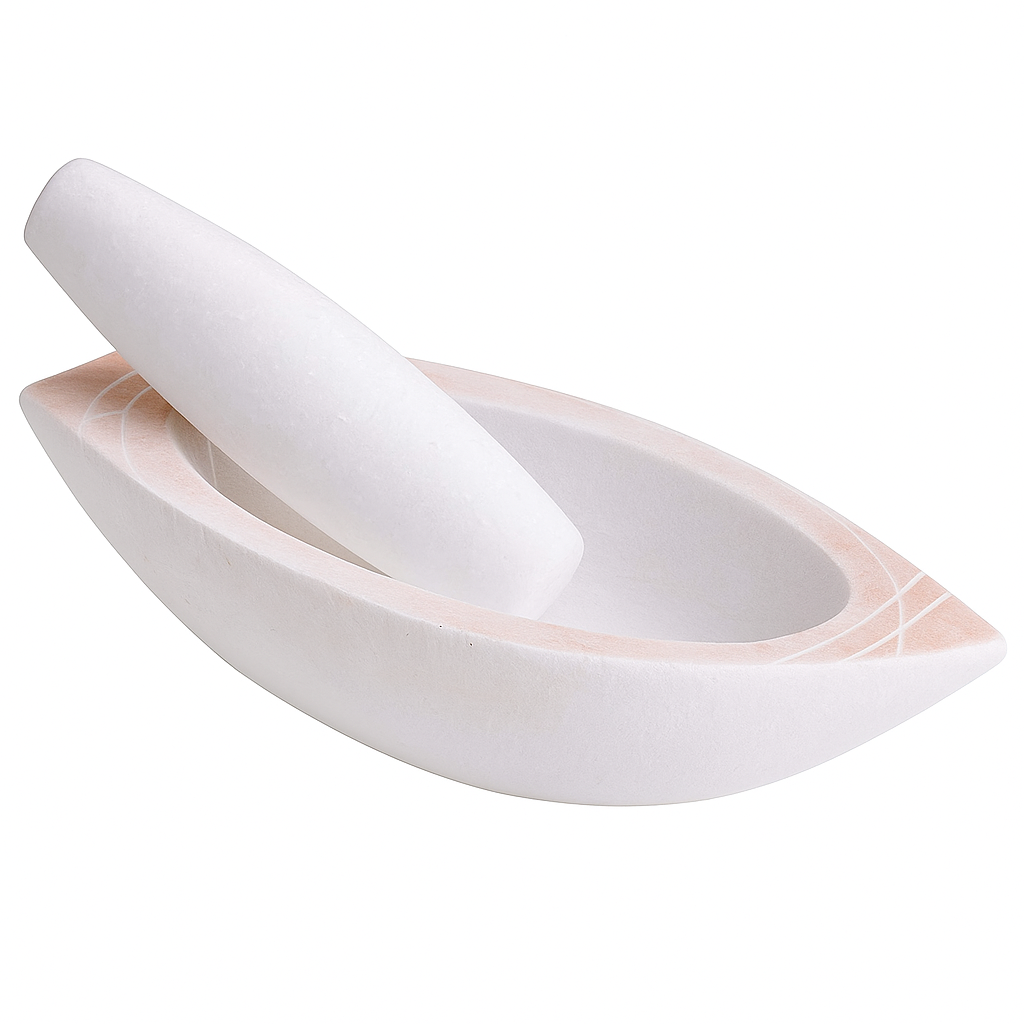 pink marble mortar and pestle set