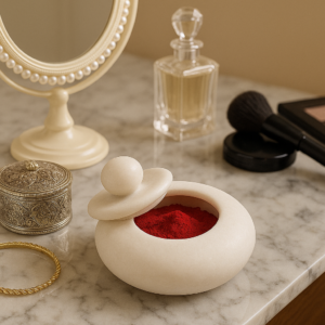 White Marble Kumkum Box