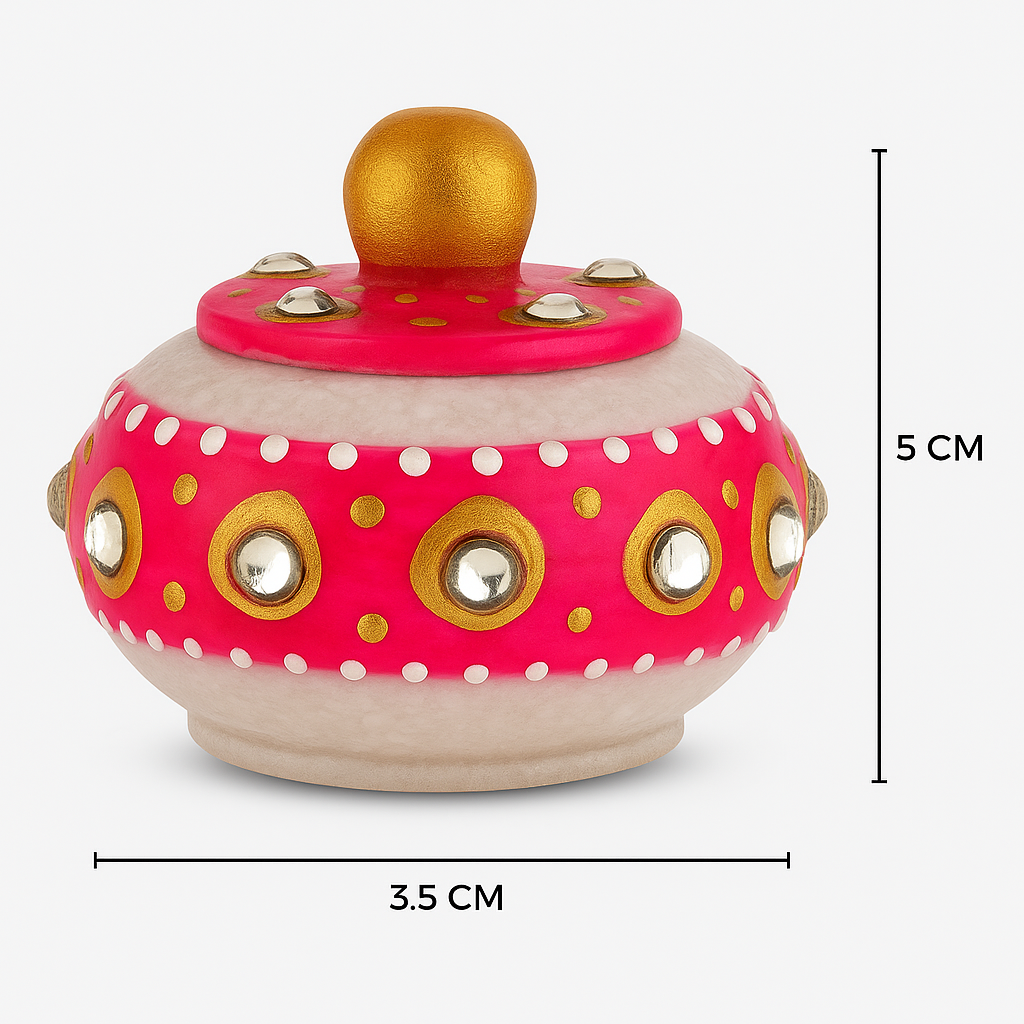 marble kumkum pink box