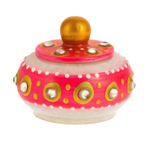 marble kumkum pink box