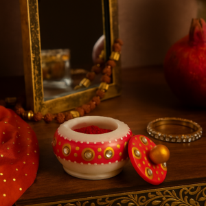 marble kumkum pink box