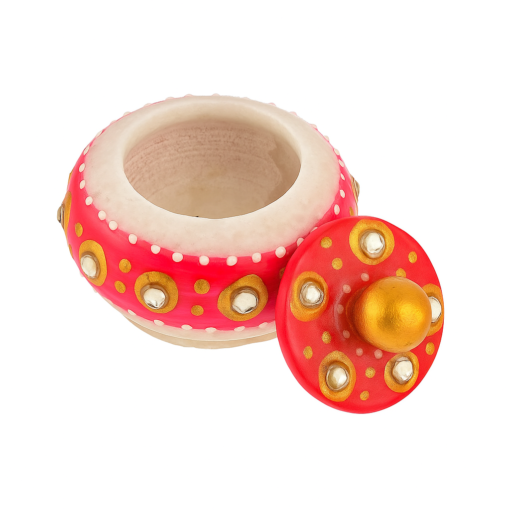 marble kumkum pink box