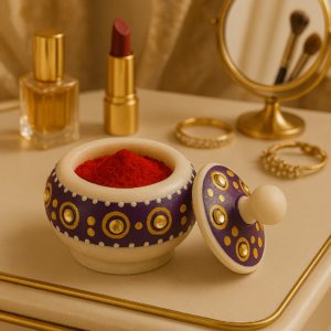 marble kumkum blue box