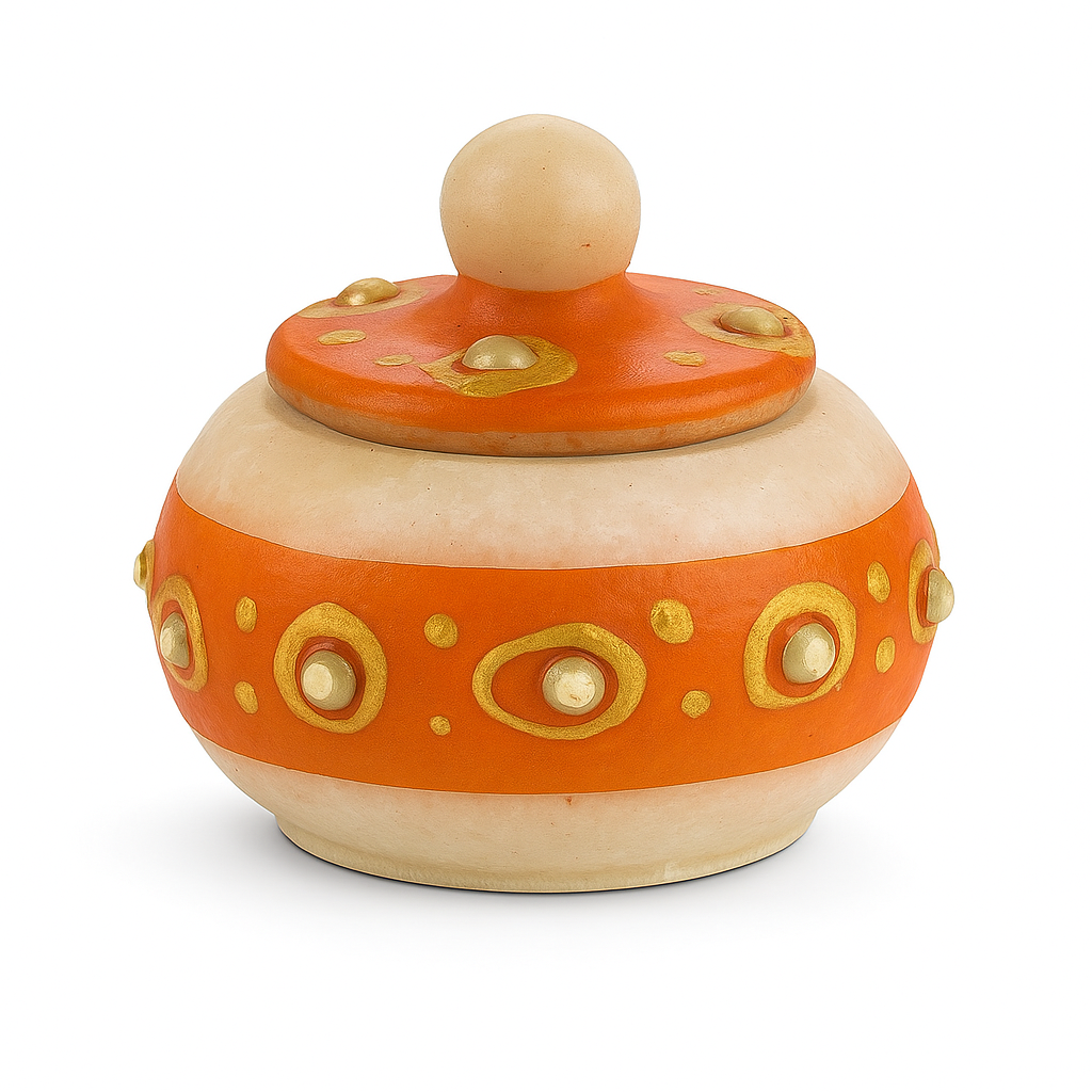 Handcrafted Marble Kumkum Holder - Image 2