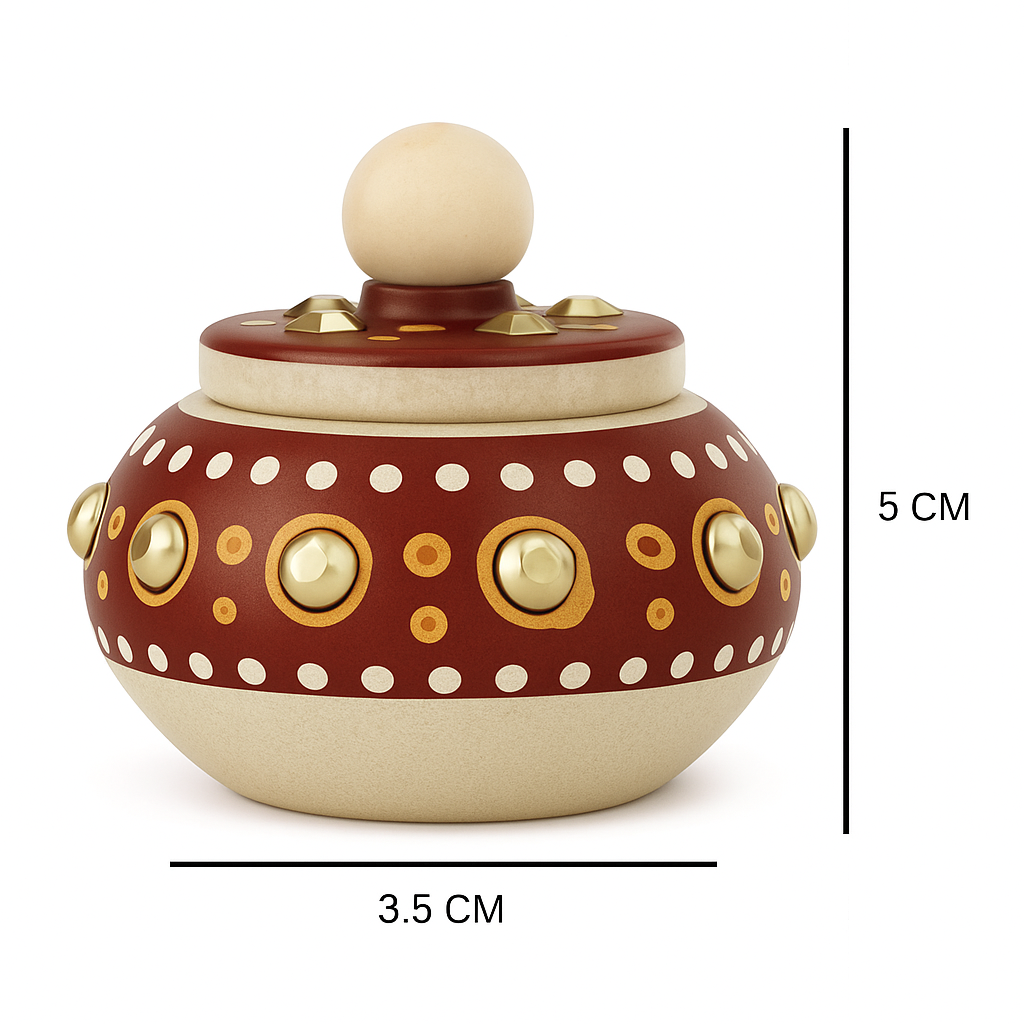 Handcrafted Marble Kumkum Dani - Image 3