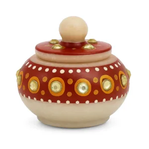 Handcrafted Marble Kumkum Dani - Image 2