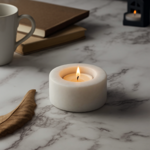 handmade white marble decorative tealight candle holder