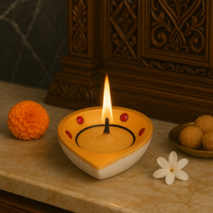 handcrafted marble diya