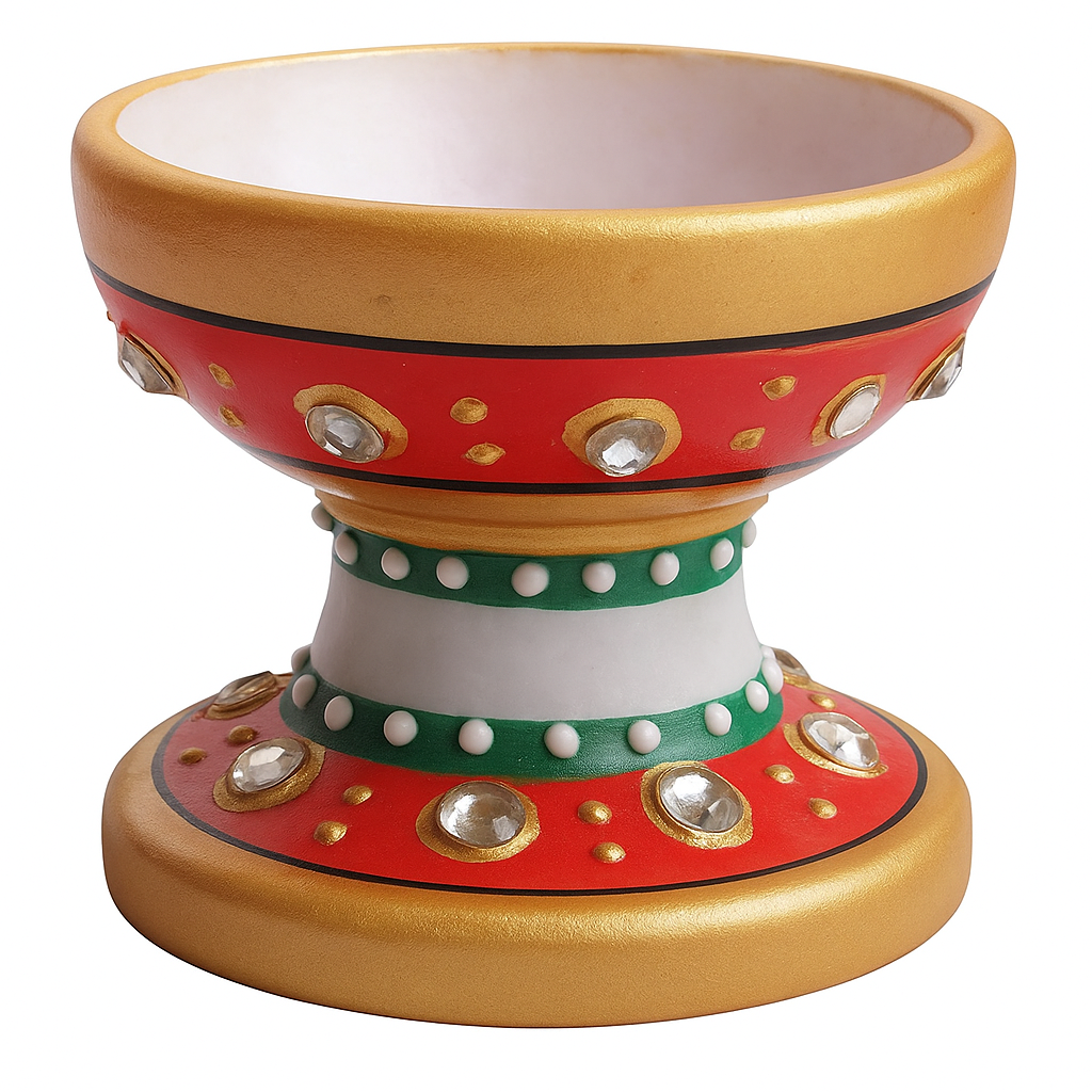 handcrafted decorative marble diya