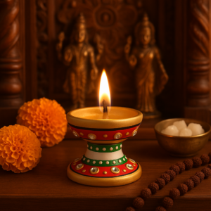 handcrafted decorative marble diya