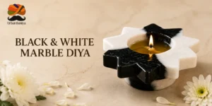 Black & White Marble Diya for Home Temple | Urban Baniya