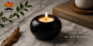 Premium Black Marble Candle Holder for Modern Home Decor